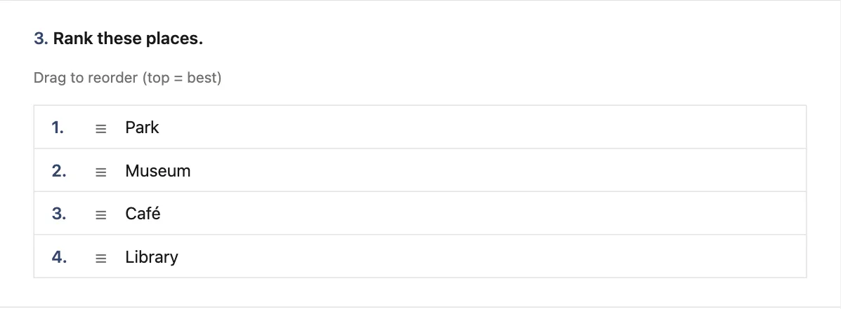 Ranking Question