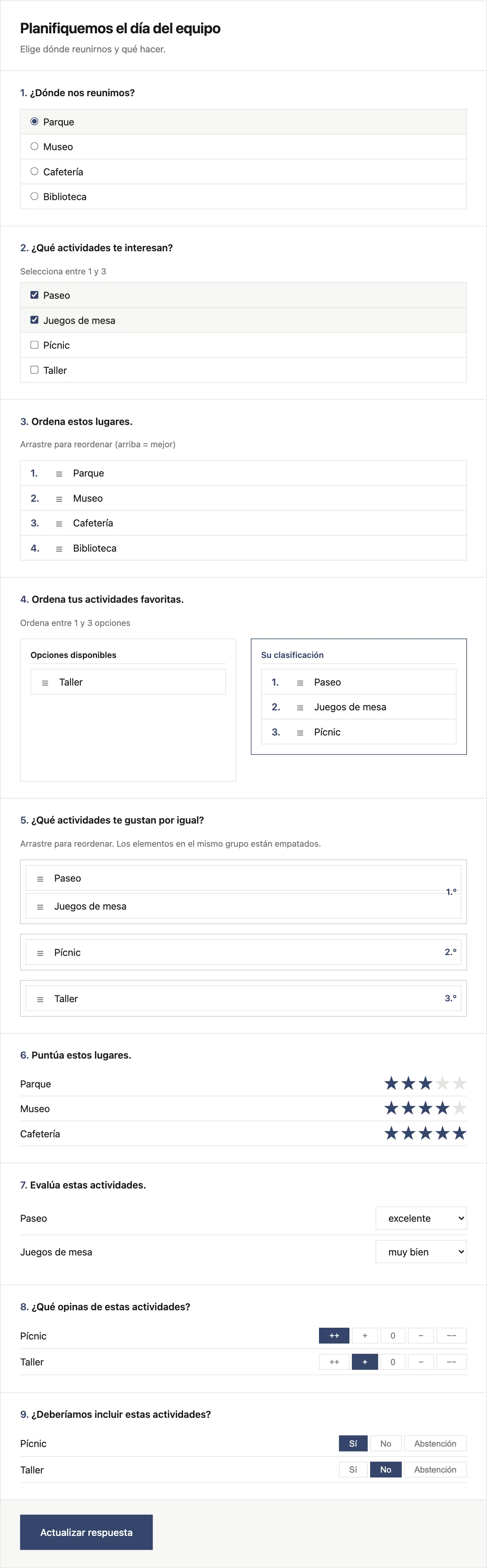 Interfaz de votación