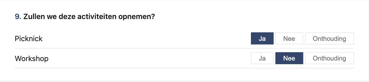 Ja/nee/onthouden-vraag