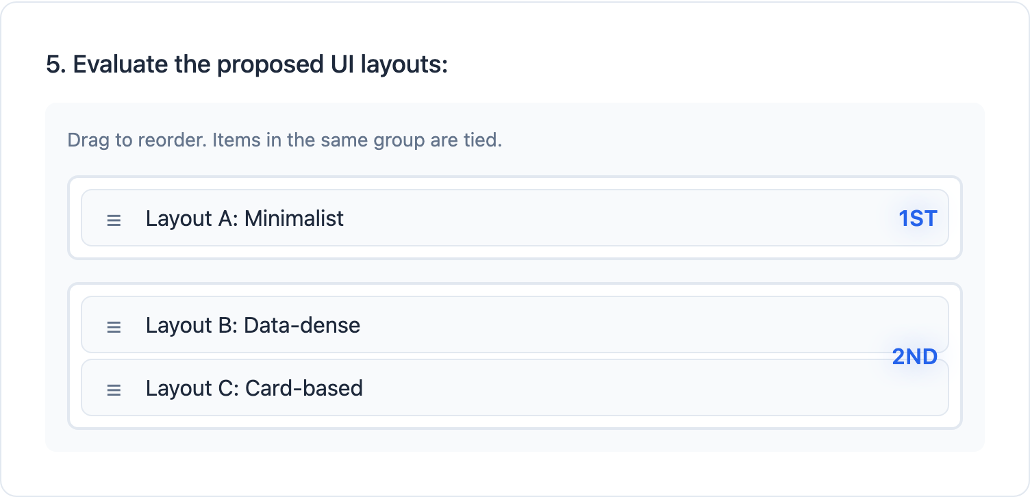 Ranking with Ties Question